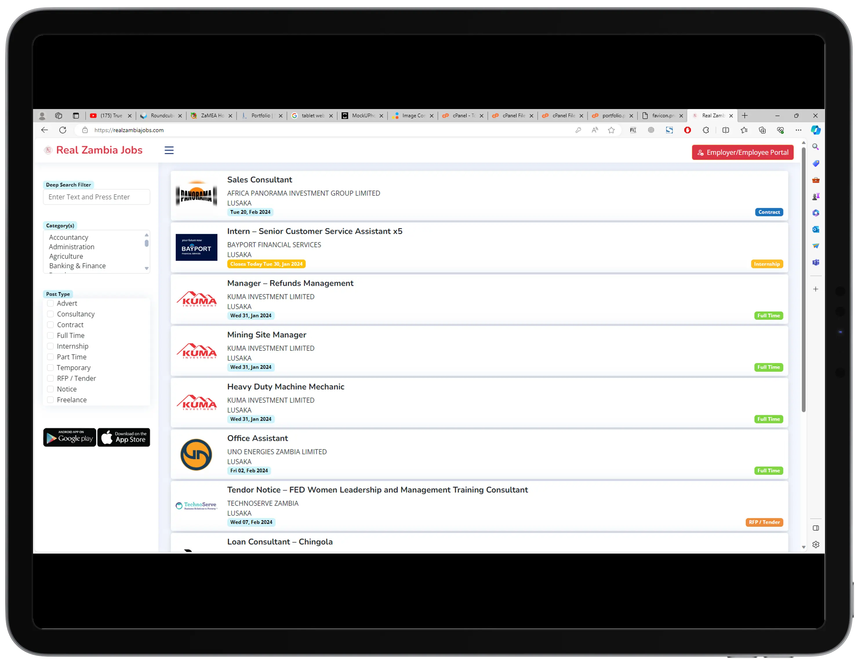 Real Zambia Jobs Website | Job Search | Website